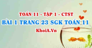 Bài 1 trang 23 SGK Toán 11 Tập 1 Chân trời sáng tạo